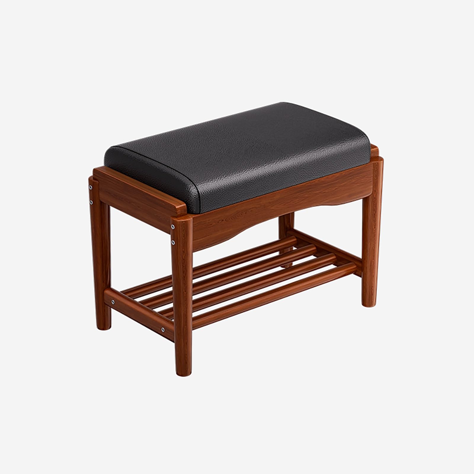 Banc de rangement à chaussures en bois avec coussin pour entrée et couloir