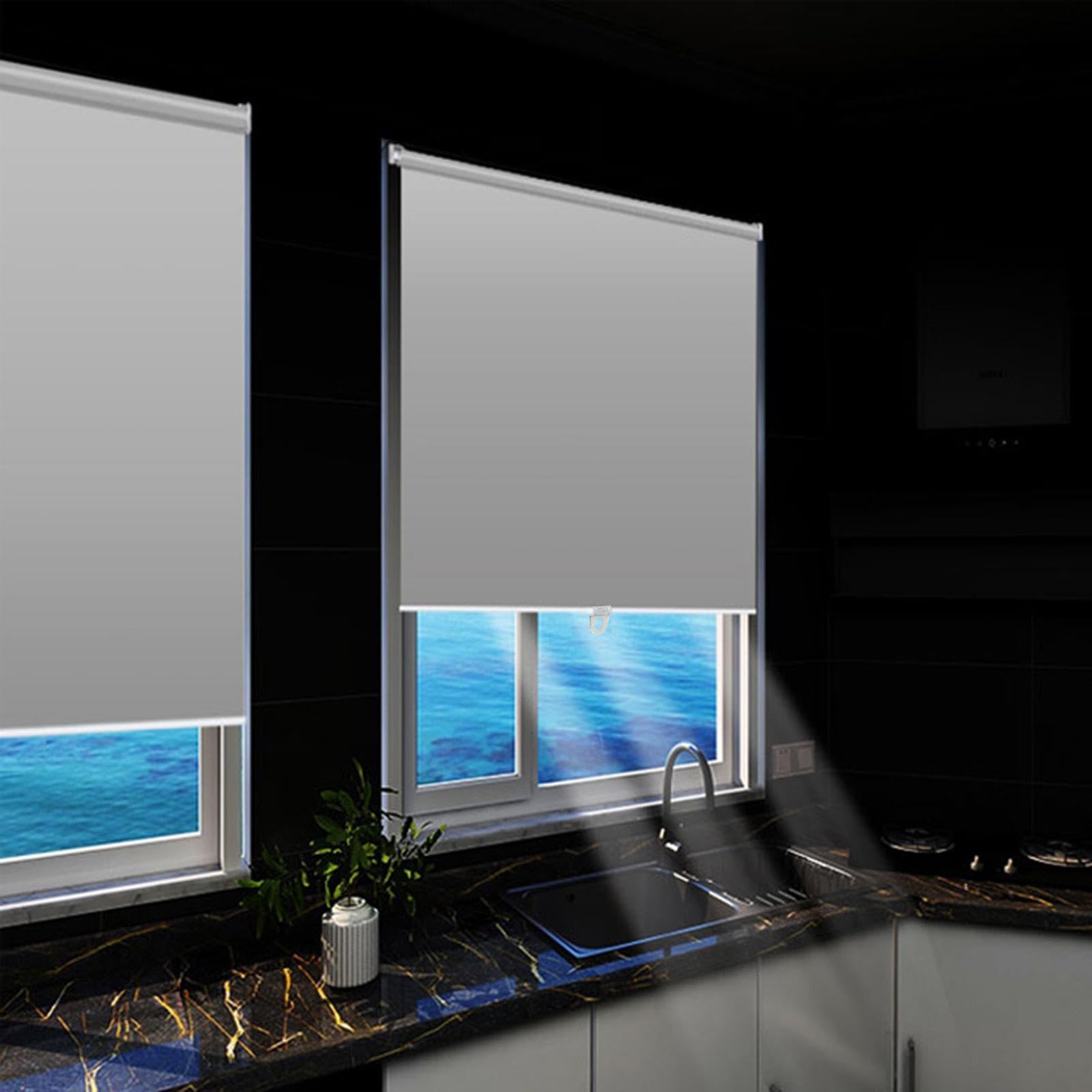 Persiana enrollable portátil personalizable con aislamiento térmico para ventana, sin taladro, retráctil, 70 x 200 cm para una fácil instalación y eficiencia energética