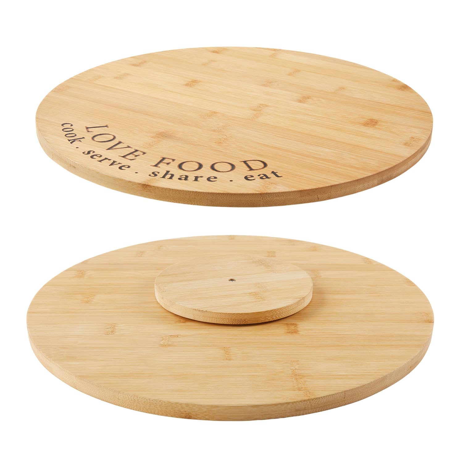 Alex Nash Bamboo Lazy Susan Turntable – 40cm Round Rotating Serving Plate for Food, Cheese & Cakes – Large Wooden Charcuterie Board for Kitchen, Dining, Home Organisation, Indoor & Outdoor