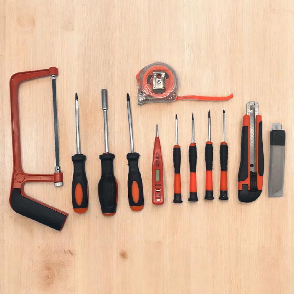 Kit Valigetta Attrezzi da 100 Pezzi con Trapano Avvitatore e Batterie da 88V con Martello Chiave Inglese Pinze e Seghetto