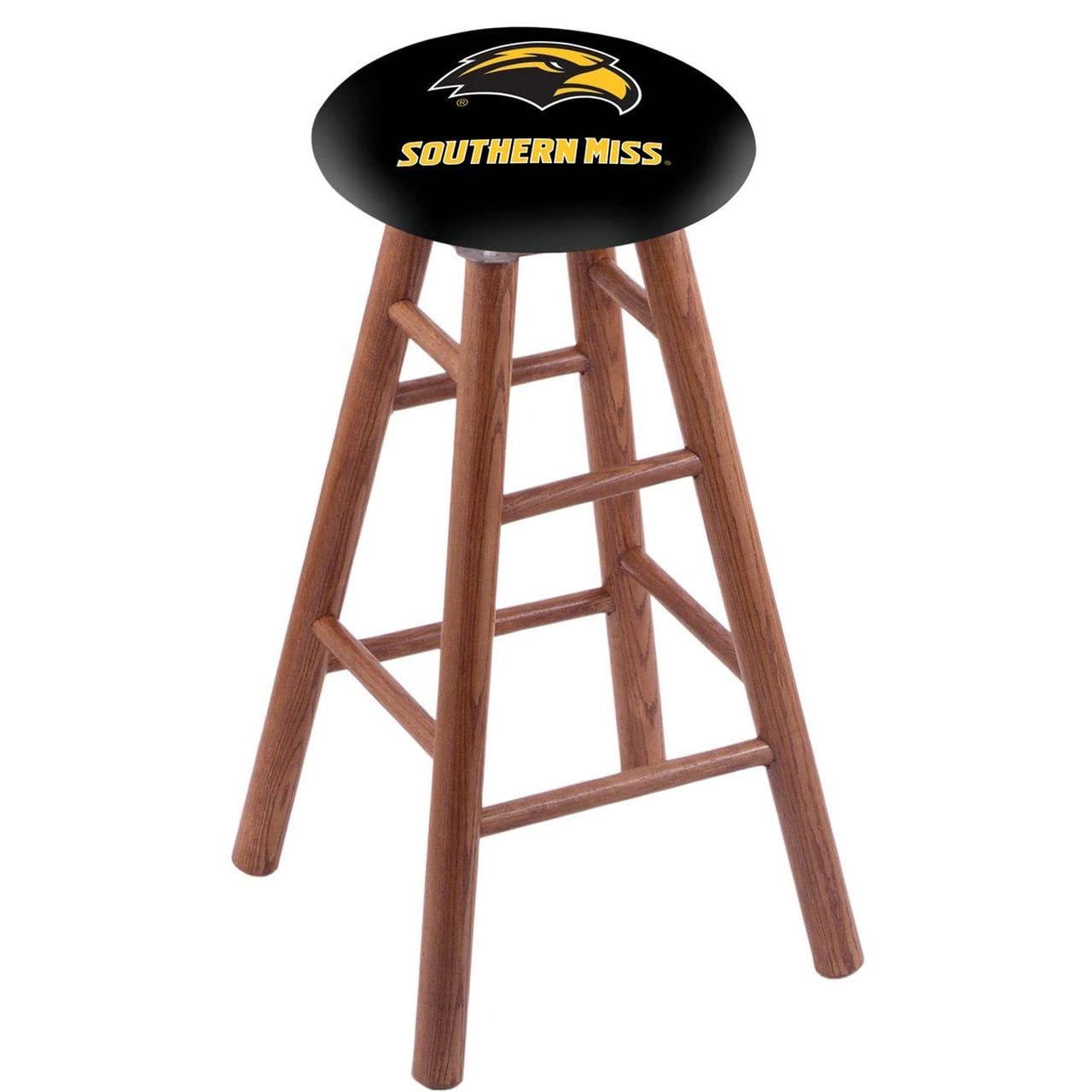 Holland Bar Stool Co. Oak Counter Stool in Medium Finish with Southern Miss Seat by The