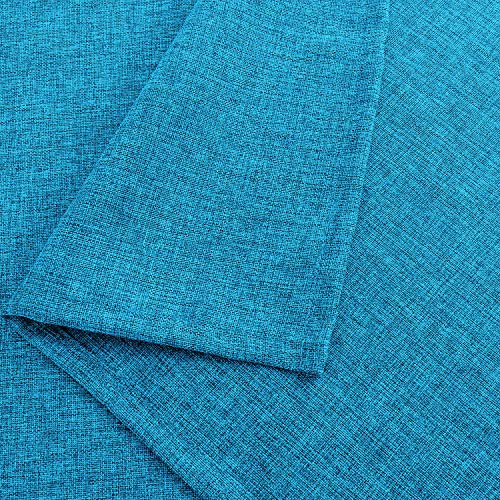Image of Khooti Jute Table Cover for 4 Seater | 50 x 50 Inches / 127 x 127 cm | Bondi Blue | Heat Resistant | Machine Washable | Table Cloth for Dining Table, Kitchen Table, Wedding, Birthday Party