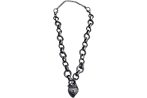 Heart Locket Chainmail Choker, Intriguing Lock and Key Detail for Enhanced Allure,...