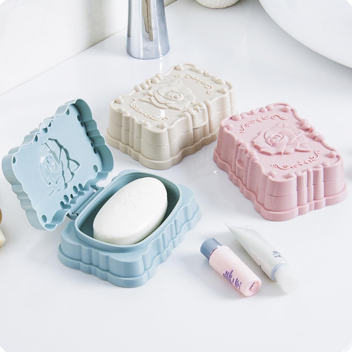 Alipis 4 Juegos de Jaboneras Elegantes de Polipropileno con Tapa para Viaje para El Hogar para Decoración de Baño 4 Unidades