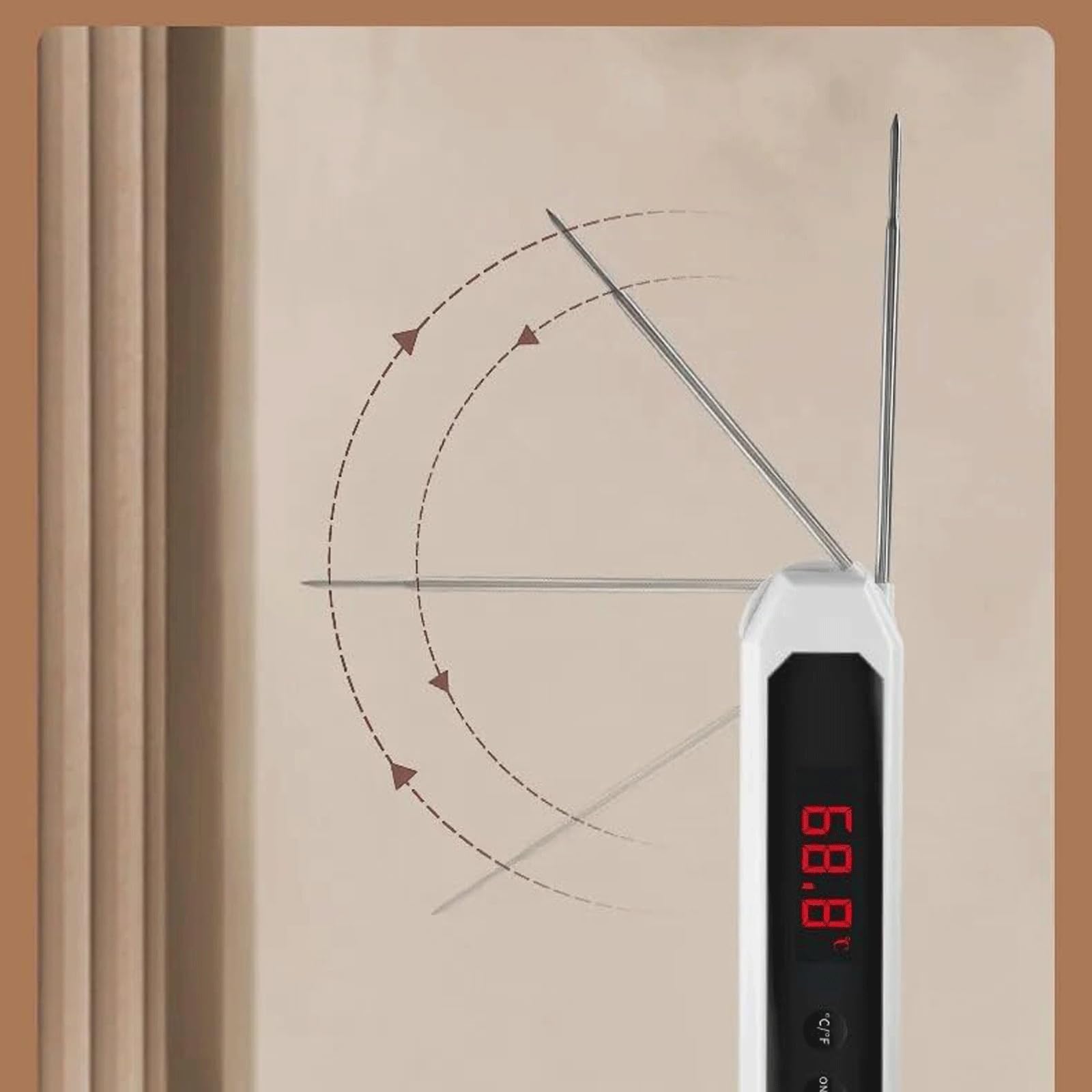 KRILLIQ Termómetro de sonda Plegable, termómetro Digital para cocinar Alimentos, termómetro portátil para Barbacoa, para cocinar, Cocina, Alimentos, Dulces