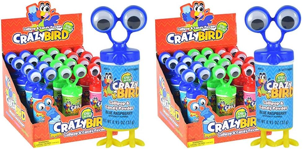 Koko's Crazy Bird Dip-N-Lik Candy, .95 oz (27 g) - 12 Count Display Box