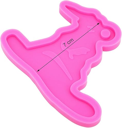 Miniatura 2 de Brillante brillante forma de sombrero de bruja mágica llavero molde de silicona con agujero para bricolaje etiqueta de equipaje colgante postres