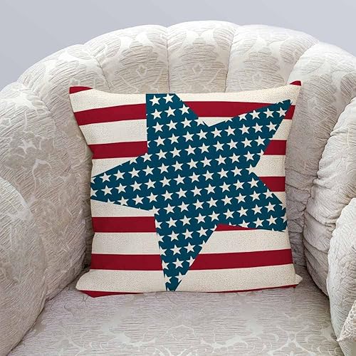 Miniatura 2 de IBILIU Fundas de almohada de 4 de julio, diseño de bandera americana, patriótica, decoración del hogar, funda de almohada de 18 x 18 pulgadas