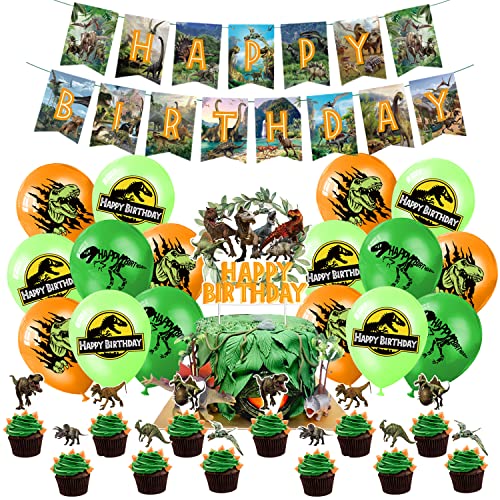 Decoración Fiesta Cumpleaños Jurassic World 32 Piezas, Globos Dinosaurus Jurassic World, Pancarta...