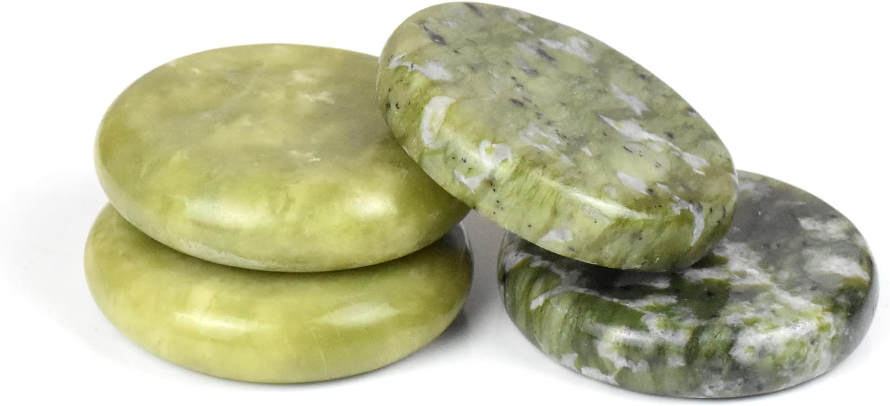 4 Pcs Large Hot Massage Stone Set Natural Olive Ball Warm Stone for Spa Massage Stone Black 3.14 x 3.14 (8x8cm)