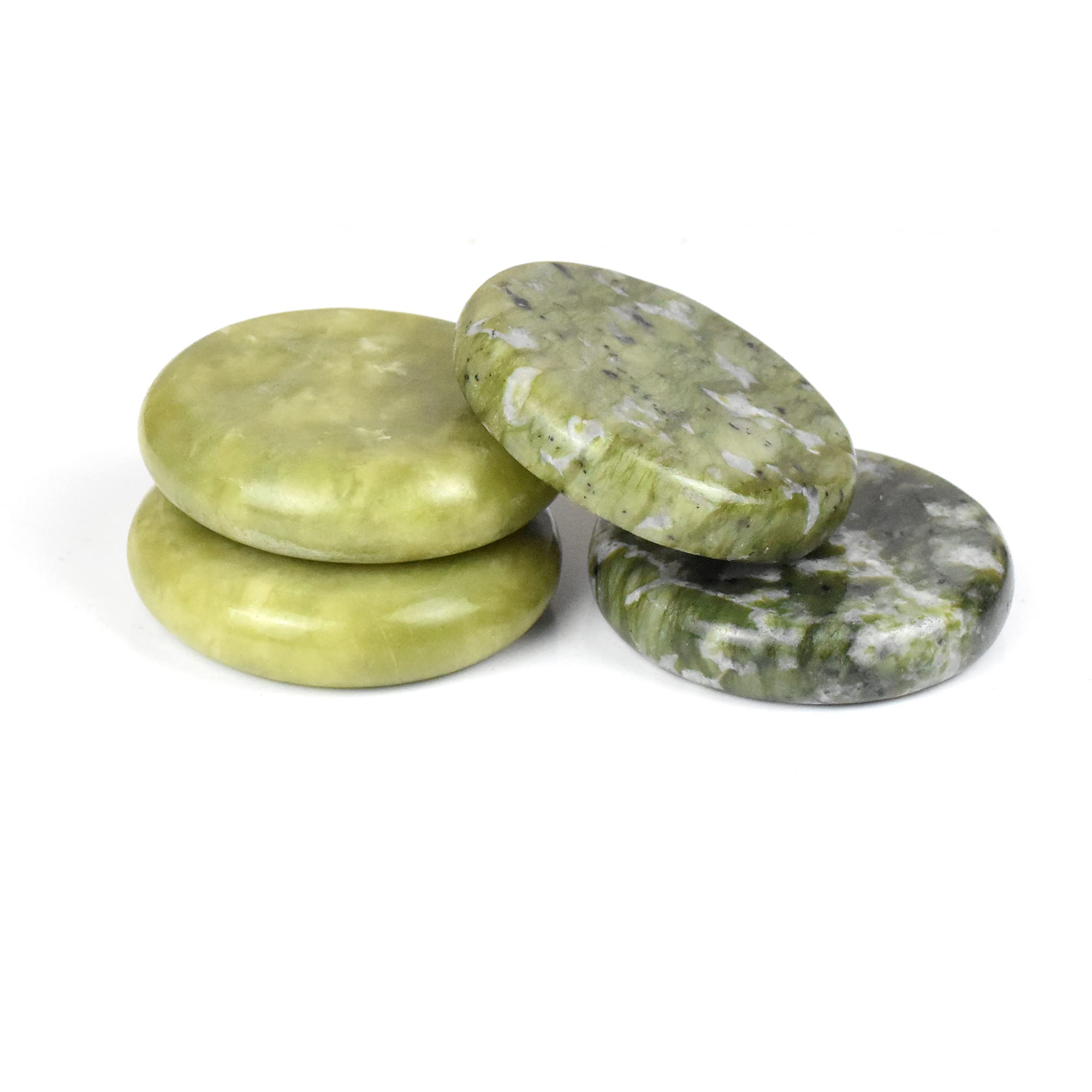 4 Pcs Large Hot Massage Stone Set Natural Olive Ball Warm Stone for Spa Massage Stone Black 3.14 x 3.14 (8x8cm)