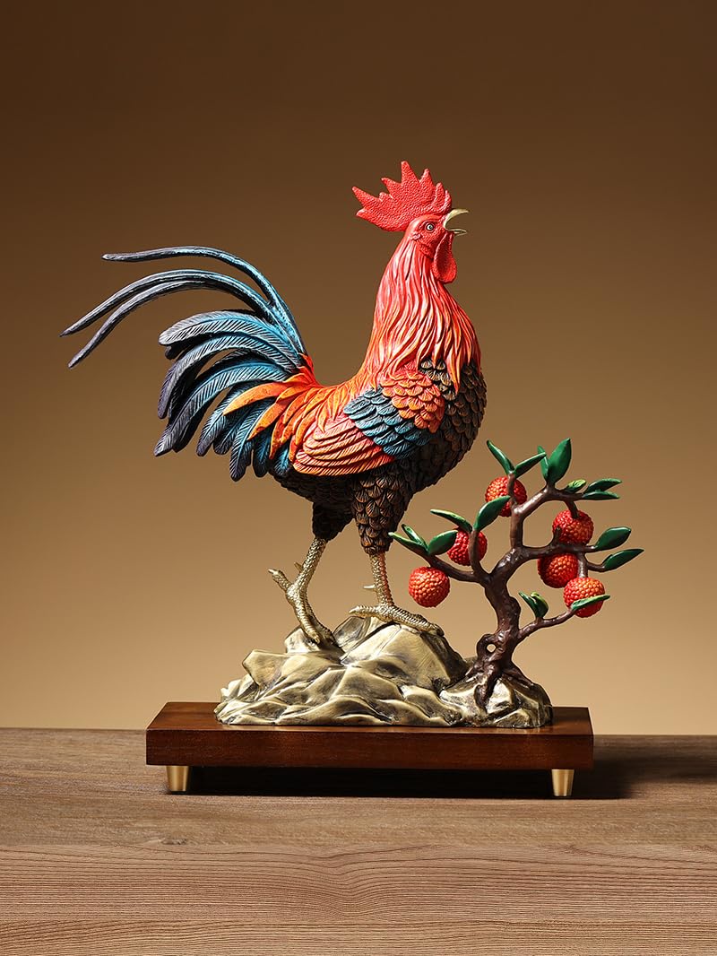 Skulptur Kupferne Sternzeichen-Huhn-Ornamente for Wohnzimmer, Heimdekoration, Einweihungsgeschenk for die Büroeröffnung