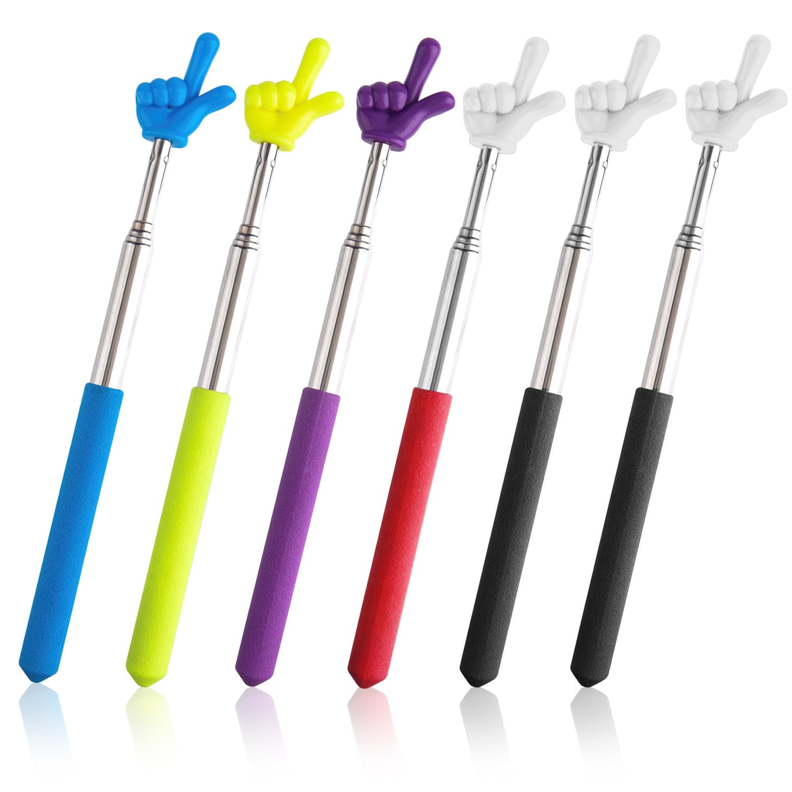 Guegine Finger Pointers 6 PCS, Cute Pointer Finger Extendable, Fingers Pointer Stick for Reading, Presentations & Lectures, for Elementary School Kindergarten Teacher Supplies, Teacher Aids