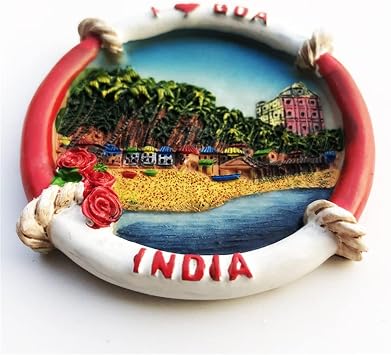 India Goa 3D Fridge Magnet Souvenir Gift,Resin Handmade Goa Refrigerator Magnet Home & Kitchen Decoration Collection
