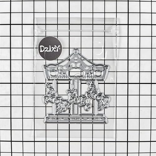 Miniatura 4 de DzIxY Hermoso carrusel de corte de metal troqueles para hacer tarjetas, kit de papel en relieve, troquelados, plantillas de máquina de álbumes de