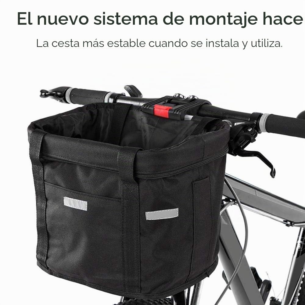Cesta frontal desmontable para bicicleta, bolsa plegable de lona para manillar, organizador extraíble para mascotas, gatos, perros, bolsa para marco de bicicleta