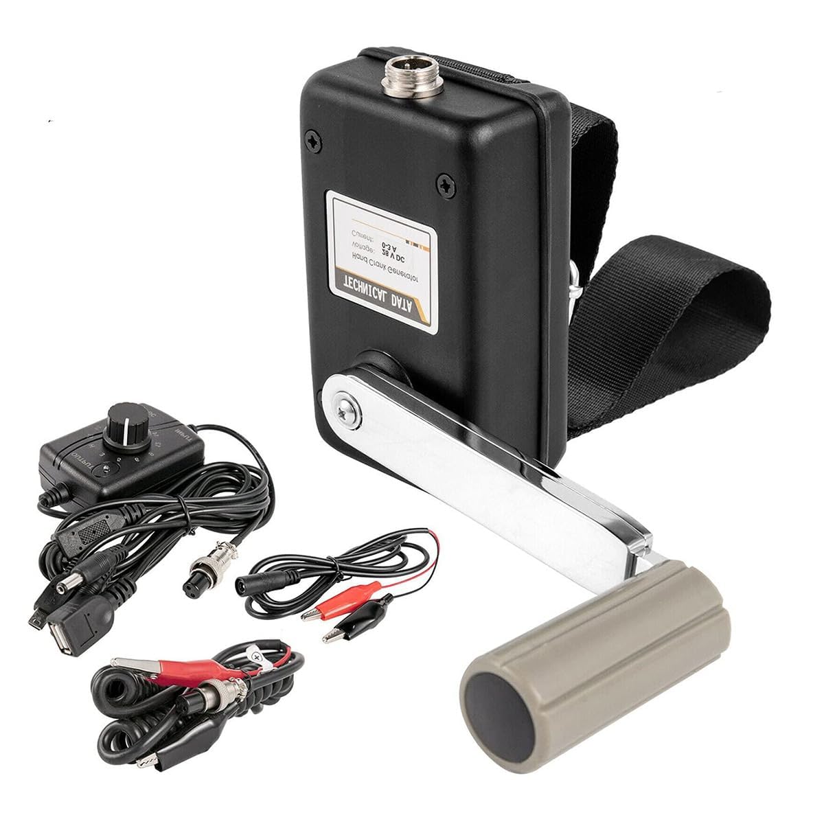 Générateur à manivelle 30 W avec sortie USB, chargeur de téléphone d'urgence réglable de 0 à 28 V, générateur d'énergie dynamo portable pour alimentation d'urgence en plein air