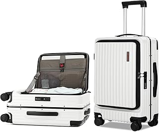CENSIEN Carry On Luggage Airline Approved,20 Inch Top Opening Aluminum Frame Lightweight ABS+PC Hard Shell Suitcases with ...