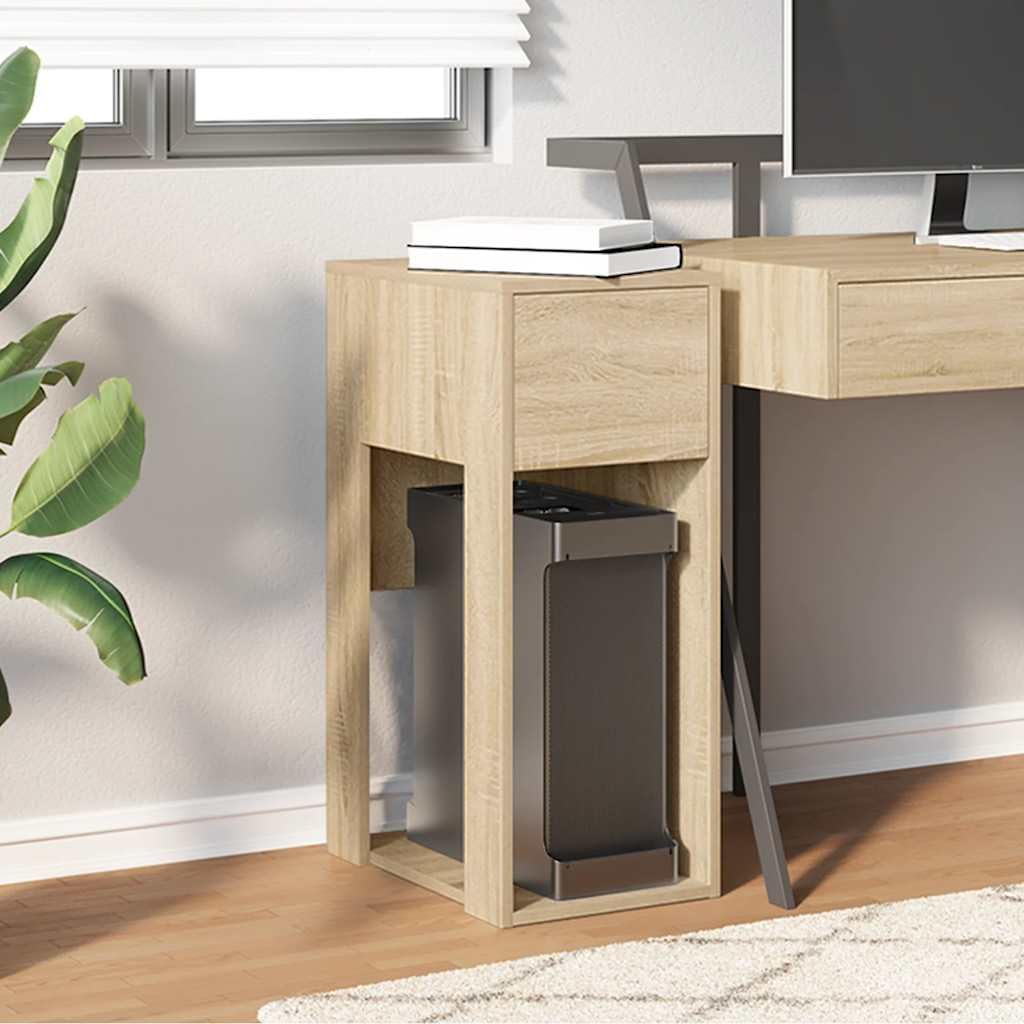 Armadietto da scrivania per PC con vano portaoggetti e cassetto per PC Case – Armadio per accessori e cavi – Archivio per ufficio casa Organizzazione in legno