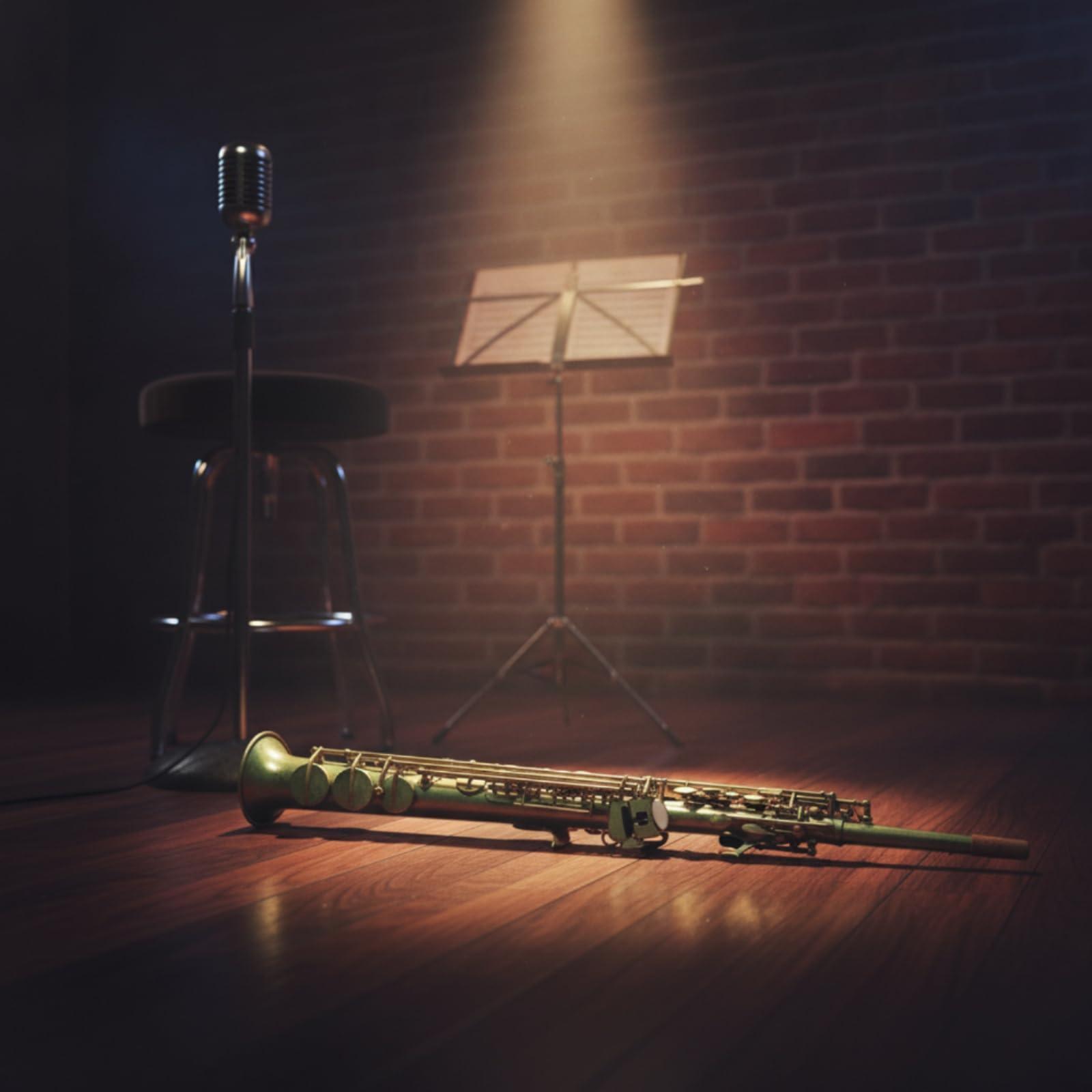 Sax Soprano Dritto Vintage Soprano in Metallo con Custodia per Sassofonisti, Musicisti, Concerti, Scuola di Musica, Prove