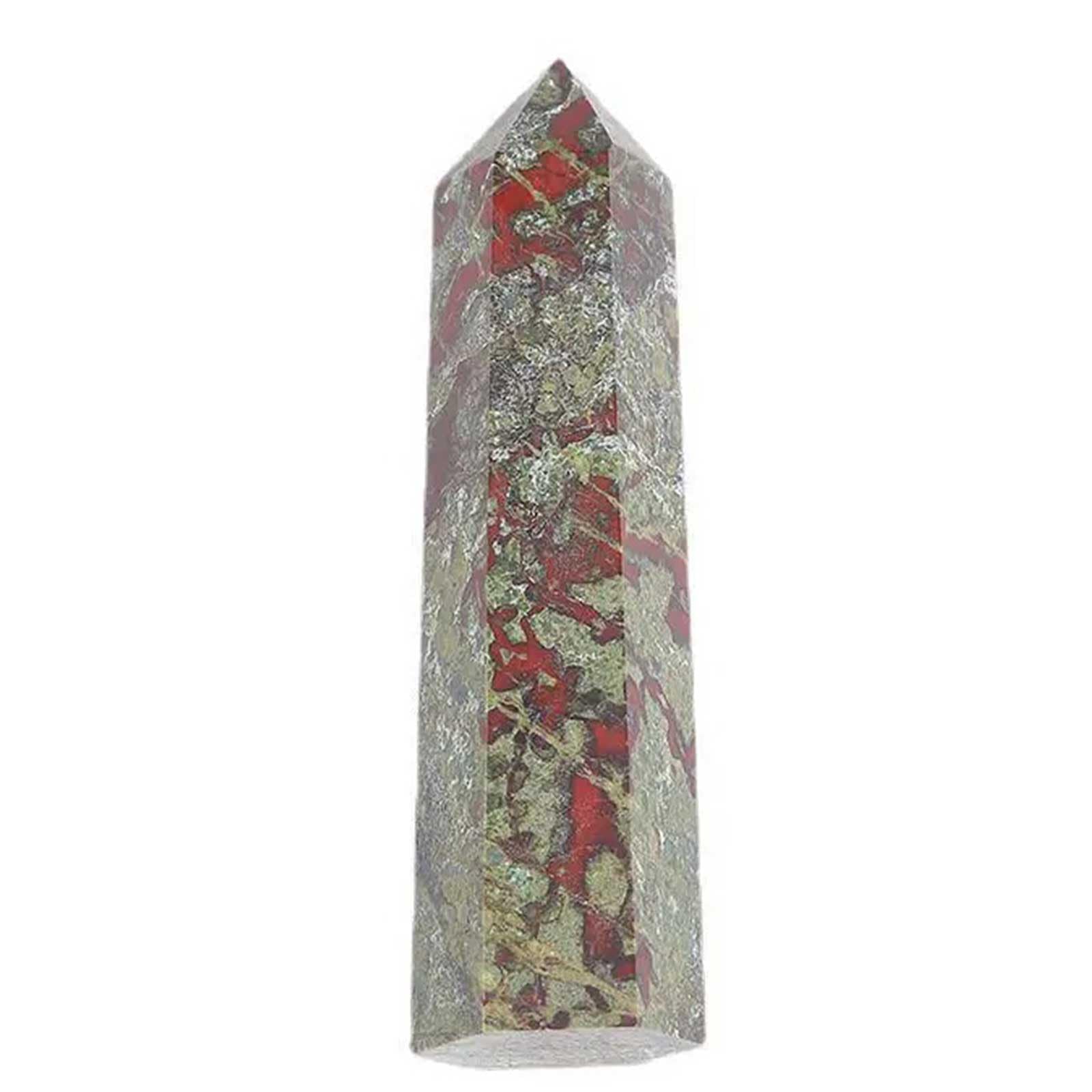 AGSHYWFT Natural Dragon Blood Stone Hexagonal Wand Mineral Specimen