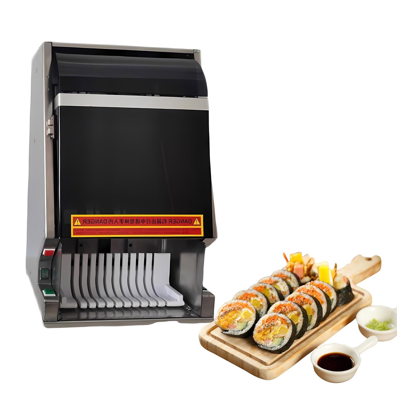 Maszyna do cięcia sushi z elektryczną krajalnicą, ostre ostrze do kuchni komercyjnych i restauracji bufetowych, 8-częściowy zestaw z wymiennymi ostrzami