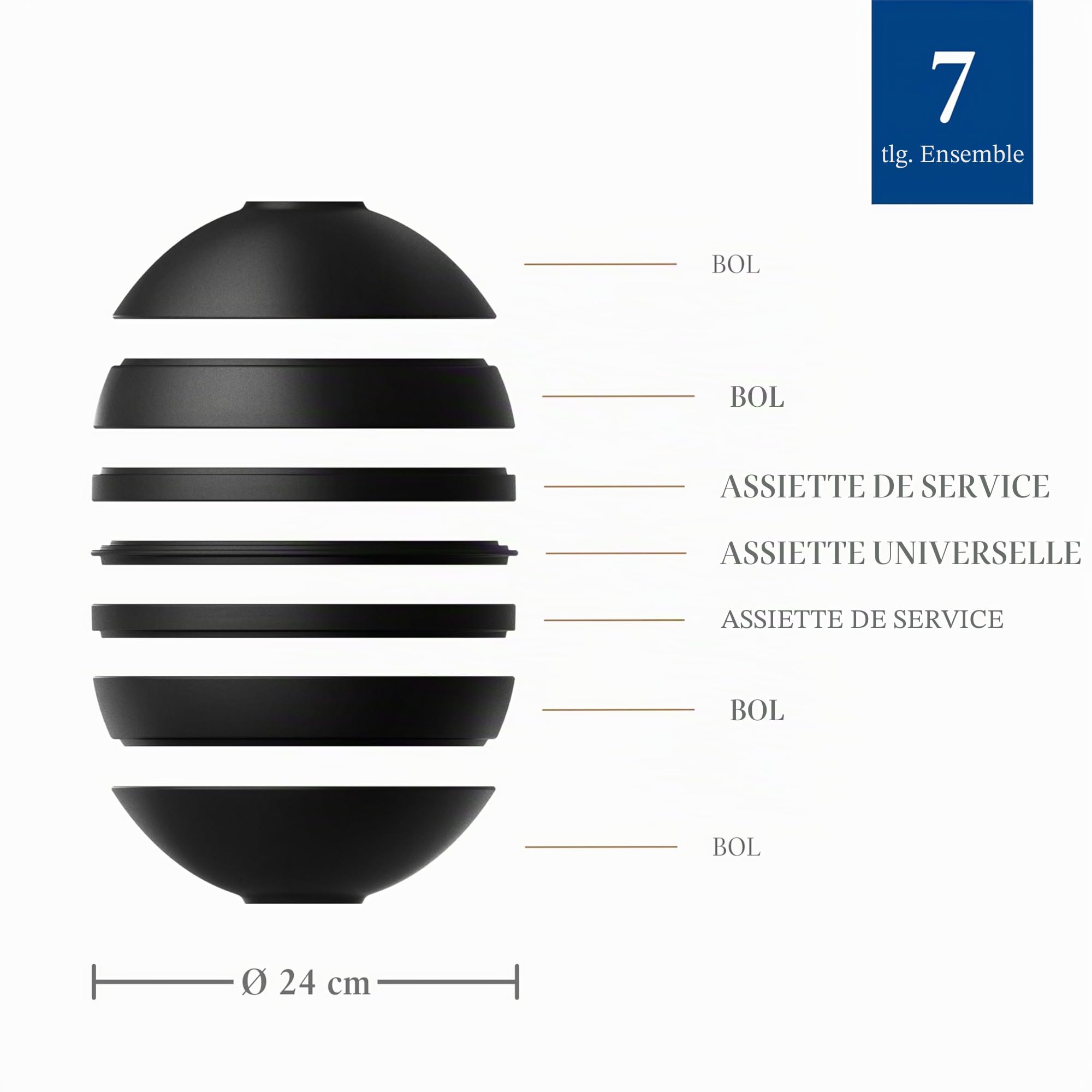 Villeroy & Boch 10-1665-9094 Iconic La Boule, objet design avec surface attrayante, porcelaine de qualité supérieure, passe au lave-vaisselle, noir