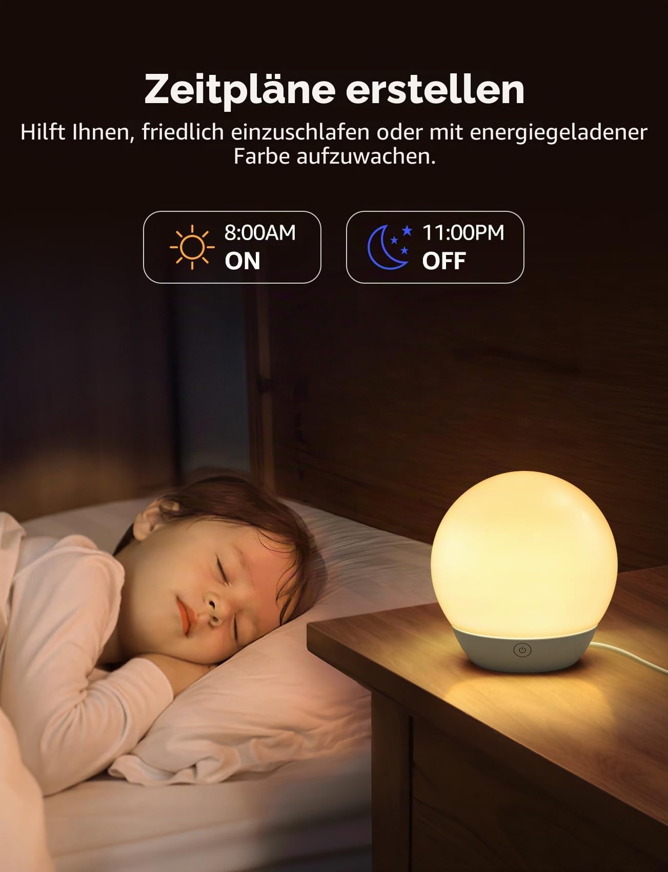 Aigostar Smart LED Tischlampe, Nachttischlampe Touch dimmbar Bluetooth Nachtlicht, Layered Control Light Tischlampe Kompatibel mit Alexa für Wohnzimmer und Schlafzimmer, 2er