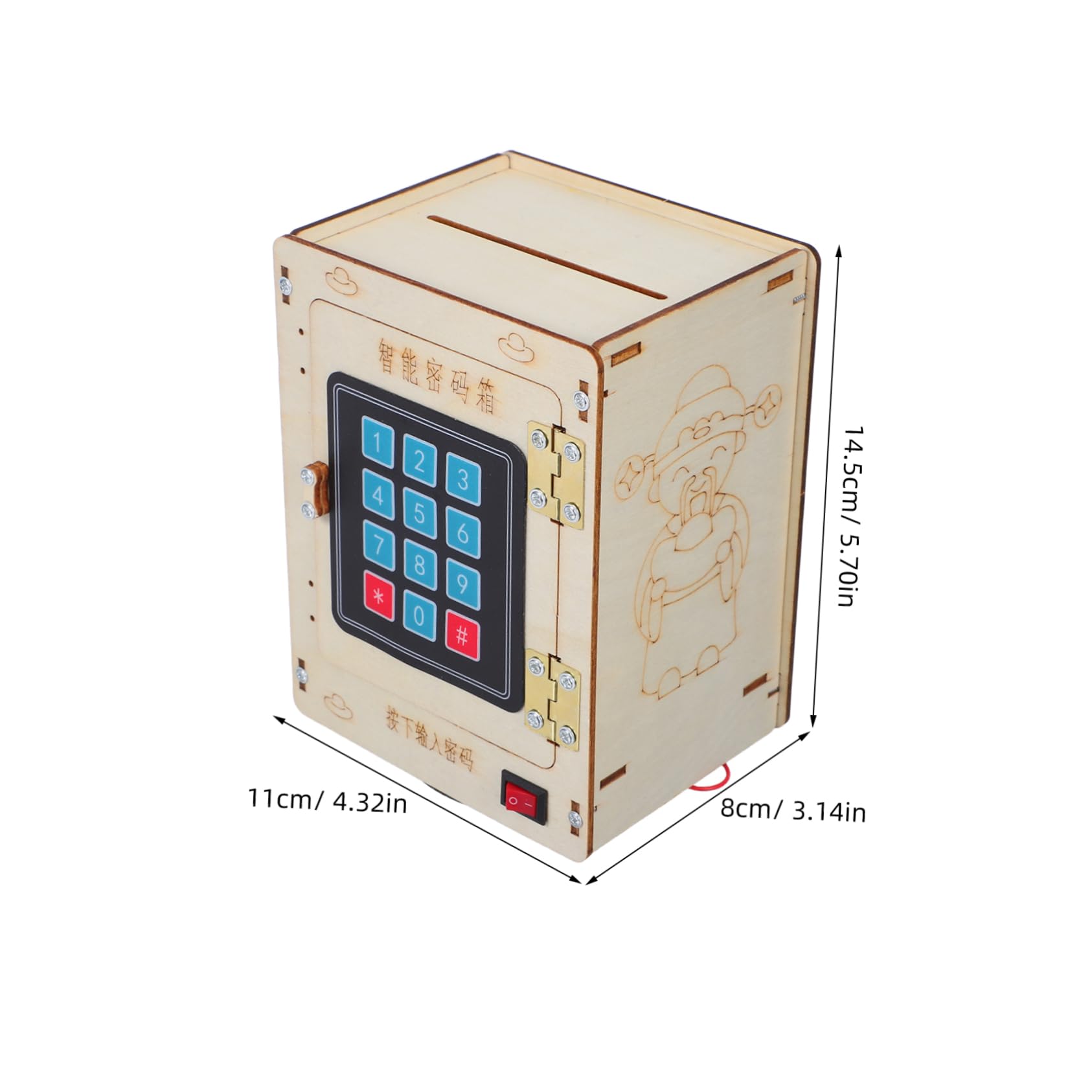 Caja de Madera para Ahorrar Dinero con Banco para Juguete Educativo Stem para Aprendizaje Financiero y Seguridad Seguro y Protección de Privacidad