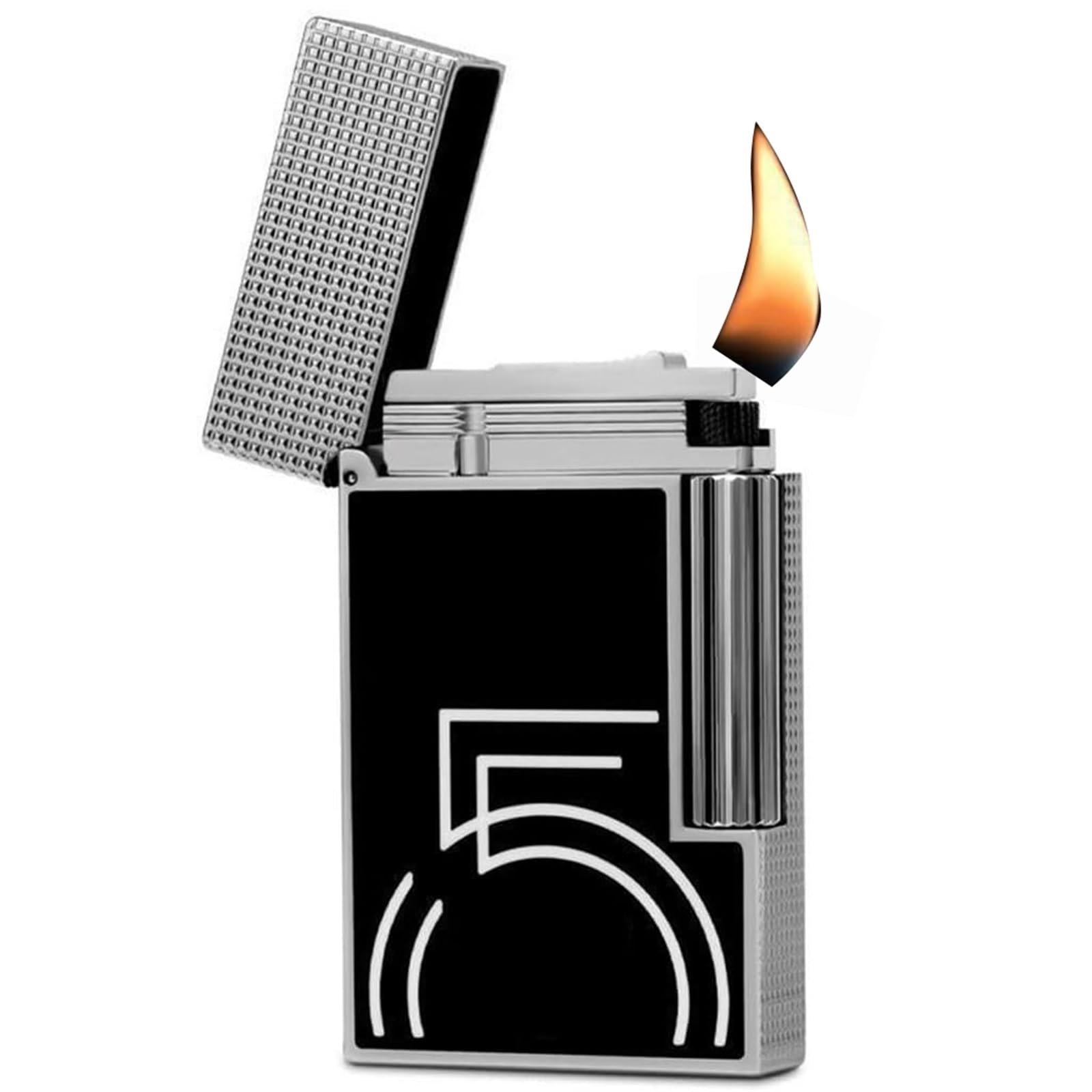Soft Flame Butane Gas Lighter Classic Retro Lighter Side Pulley Ignition Lighter Adjustable Flame Best Butane Lighter High-end