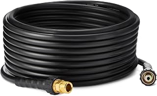 Amazon Basics 50ft Pressure Washer Hose with a M22 Male Thread Fitting, 3200 PSI Rating, Flexible, 3-Layer Design, Heavy-Duty Cleaning, Durable, Black, 1-Pack