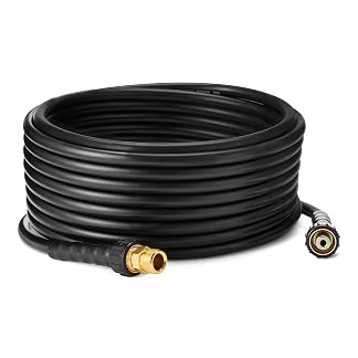 Amazon Basics 50ft Pressure Washer Hose with a M22 Male Thread Fitting, 3200 PSI Rating, Flexible, 3-Layer Design, Heavy-Duty Cleaning, Durable, Black, 1-Pack