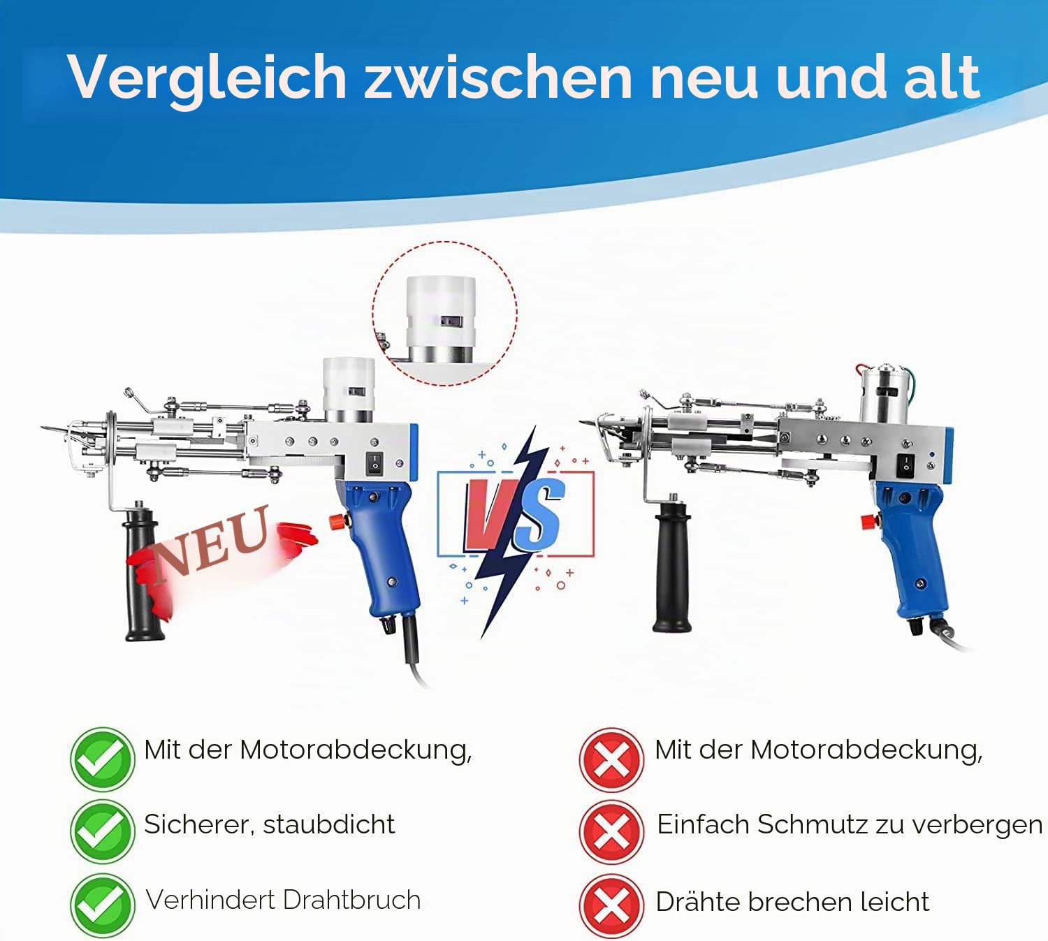 Aomdom Tufting Gun Cut Pile 7-21 mm Rug Machine 5-40 Stiche/Seg Einstellbare Geschwindigkeit