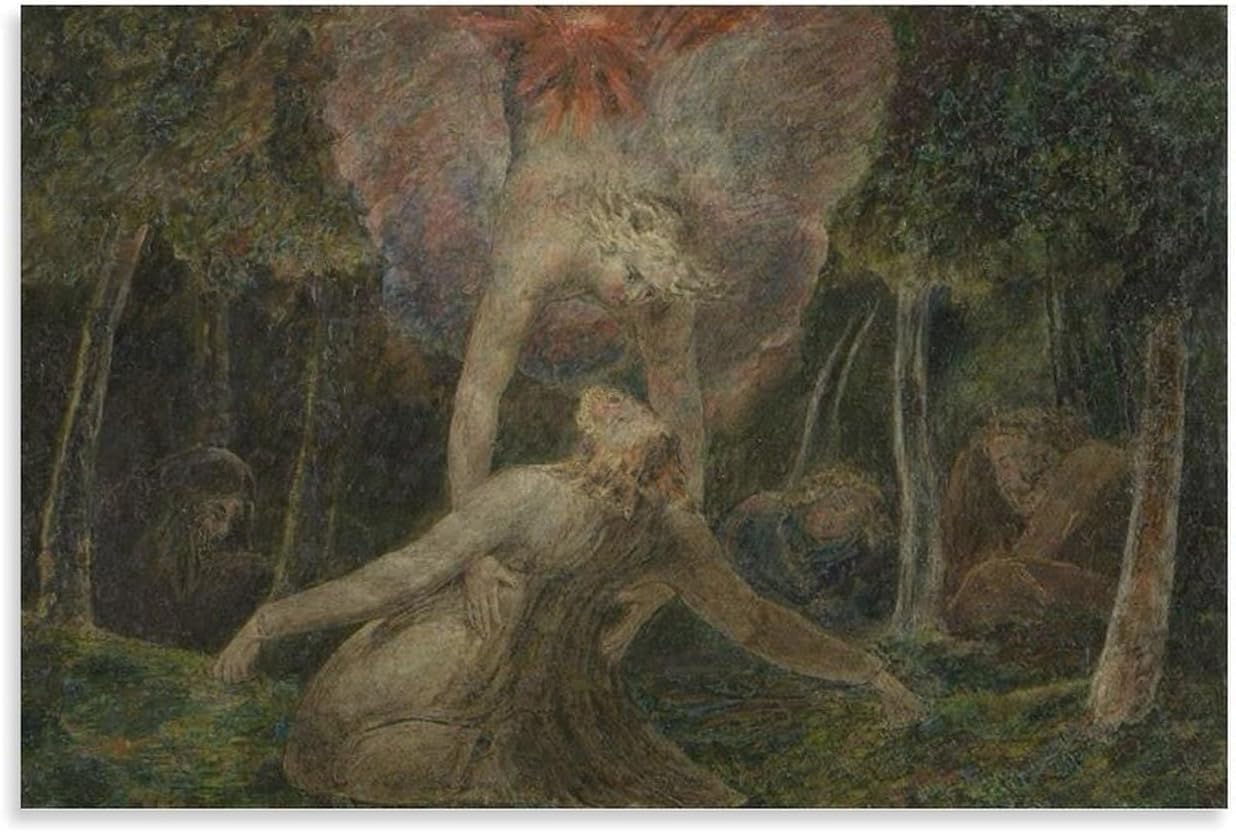 Orjdjz Wxkbl William Blake Posters《The Agony in The Garden》Painting Abstract Wall Art Picture William Blake Canvas Prints for Home Decor 40x65cm Frameless