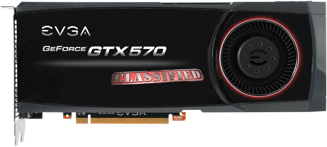 EVGA GeForce GTX 570 Classified 1280 MB GDDR5 PCI Express 2.0 2DVI/HDMI/Display Port SLI Ready Limited Lifetime Warranty Graphics Card, 012-P3-1578-AR