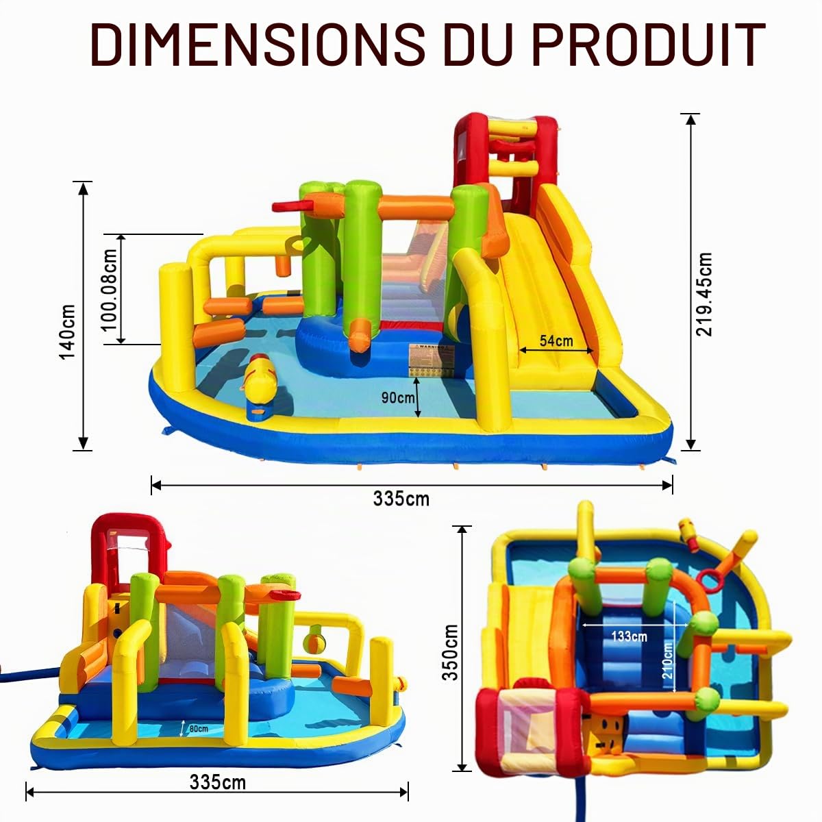 Baralir Château Gonflable XXL avec Toboggan d'eau et Ventilateur – Idéal pour Le Jardin, Maison de Jeu Parfaite pour Les Enfants en Plein air, expérience d'aire de Jeu sûre