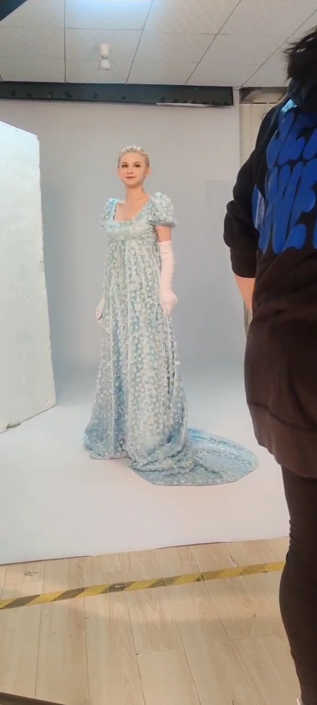 princess polly baby blue dress Bridgerton Daphne Blue Lace Dress Sleeveless main image 1