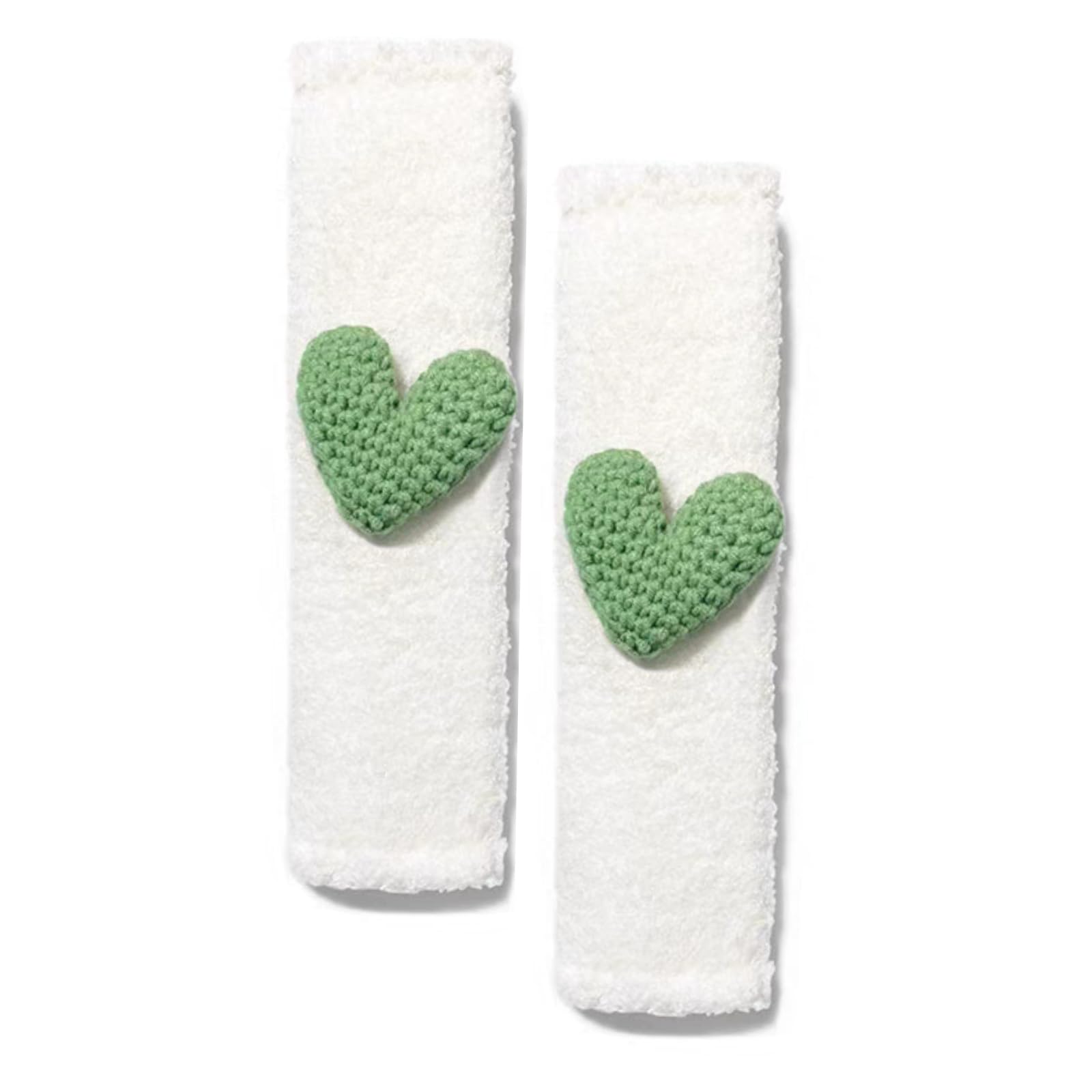 Zigihos 2 PCS Seat Belt Cover Pad, Cute Kawaii Seatbelt Covers, Winter Plush Fluffy Soft Seatbelt Cushion, Car Seat Strap Pads (Green)