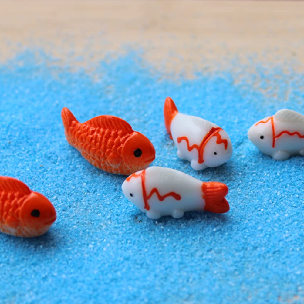 Kznifmk 16Pc / Lot Figurines Miniatures de Poisson Rouge Animaux de Jardin Mini de Fee Decoratifs Ornements de Micro-Paysage de Mousse Jouet de en Resine