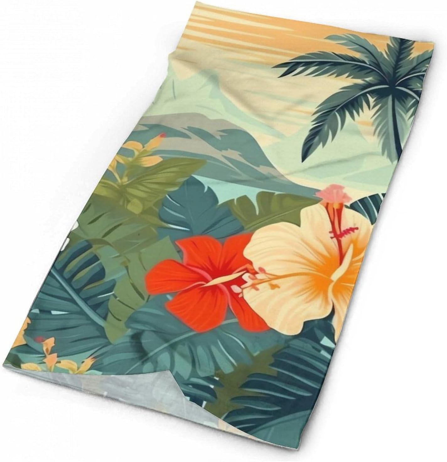 Summer Hawaiian Winter Neck Gaiter Windproof Face Cover Scarf Stylish Warmer Bandana Cloth Soft Face Mask for Men Women Sun Cooling Scarf for Skiing Hiking Cycling