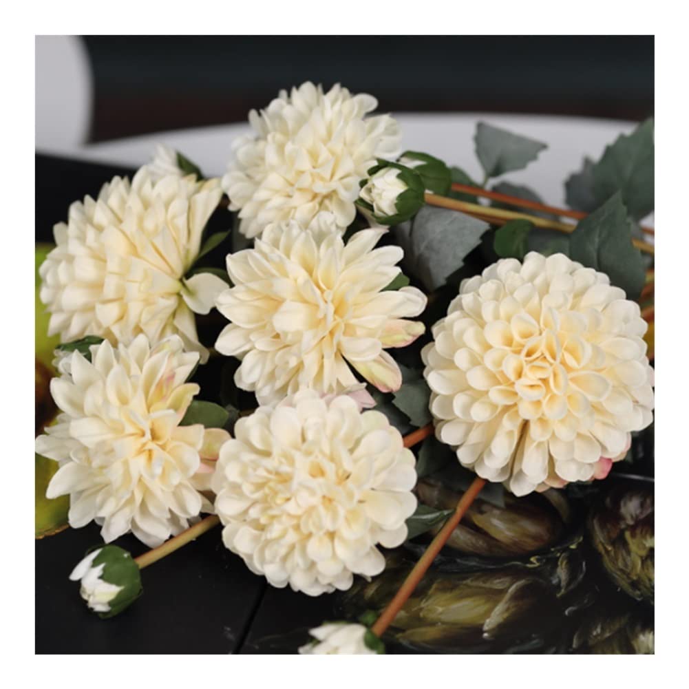 XDLEDMKIZ Bright Artificial Flowers, Fake Dahlia for Home Table Decoration, Silk Long Stems Simulation Flowers Dahlia Bouquet
