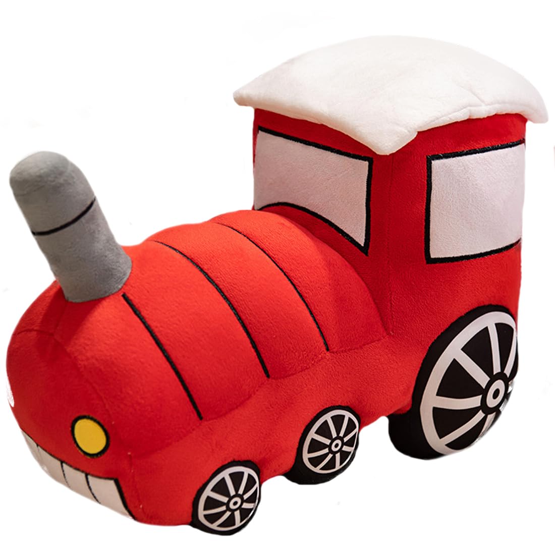 ELAINREN Simulation Red Train Stuffed Pillow Cuddly Plush Locomotive Pillow Soft Plushie Choo-Choo Excellent Gifts /13.7Inch