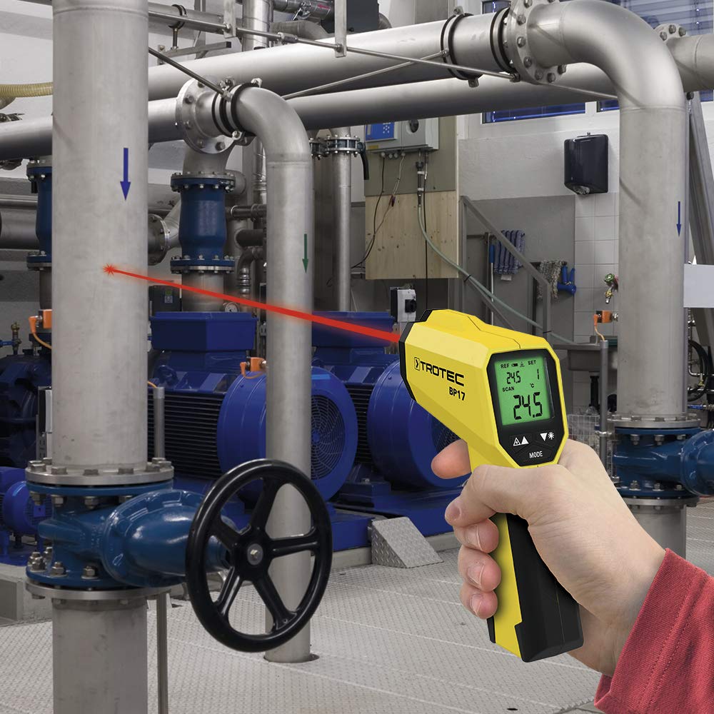 TROTEC Termometro a infrarossi BP17 - termometro laser, rilevamento del punto di rugiada - campo di misura da -50°C a +380°C, pirometro