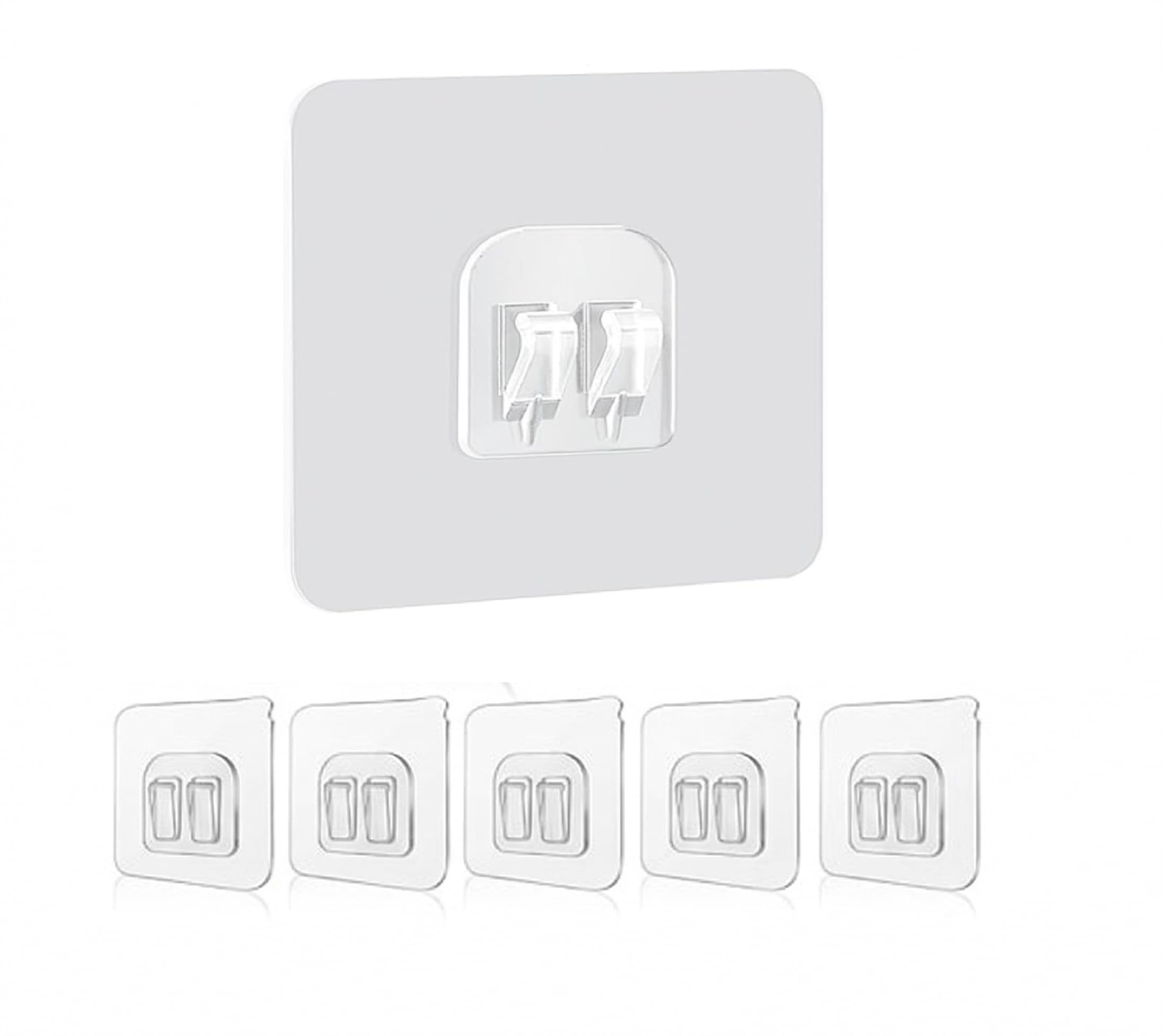 Smartizi 5'li Çiftli Banyo Köşe Rafı Yedek Sticker (60x60mm) - Şeffaf Güçlü Yapışkanlı Raf Tutucu Seti (Delme Gerektirmez)