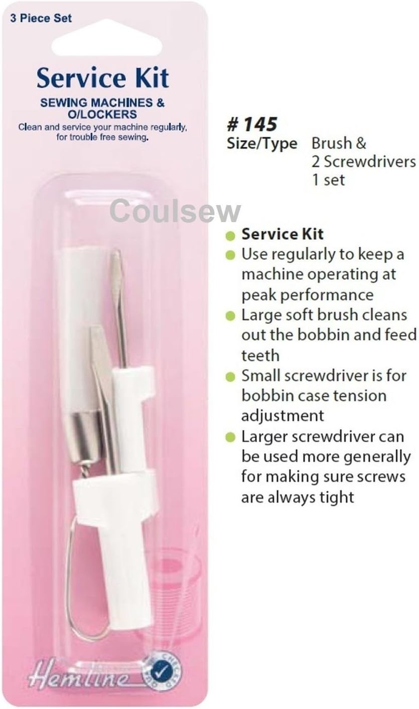 Couling SEWING MACHINE SERVICE KIT SET LINT BRUSH BROTHER SINGER JANOME BERNINA JONES +