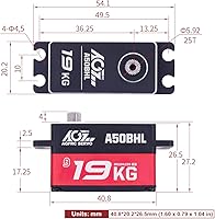 Vista 9 de AGFRC A50BHL 41.9 lbs Servo de bajo perfil y A73BHLW 88.2 lbs Servo RC sin escobillas impermeable