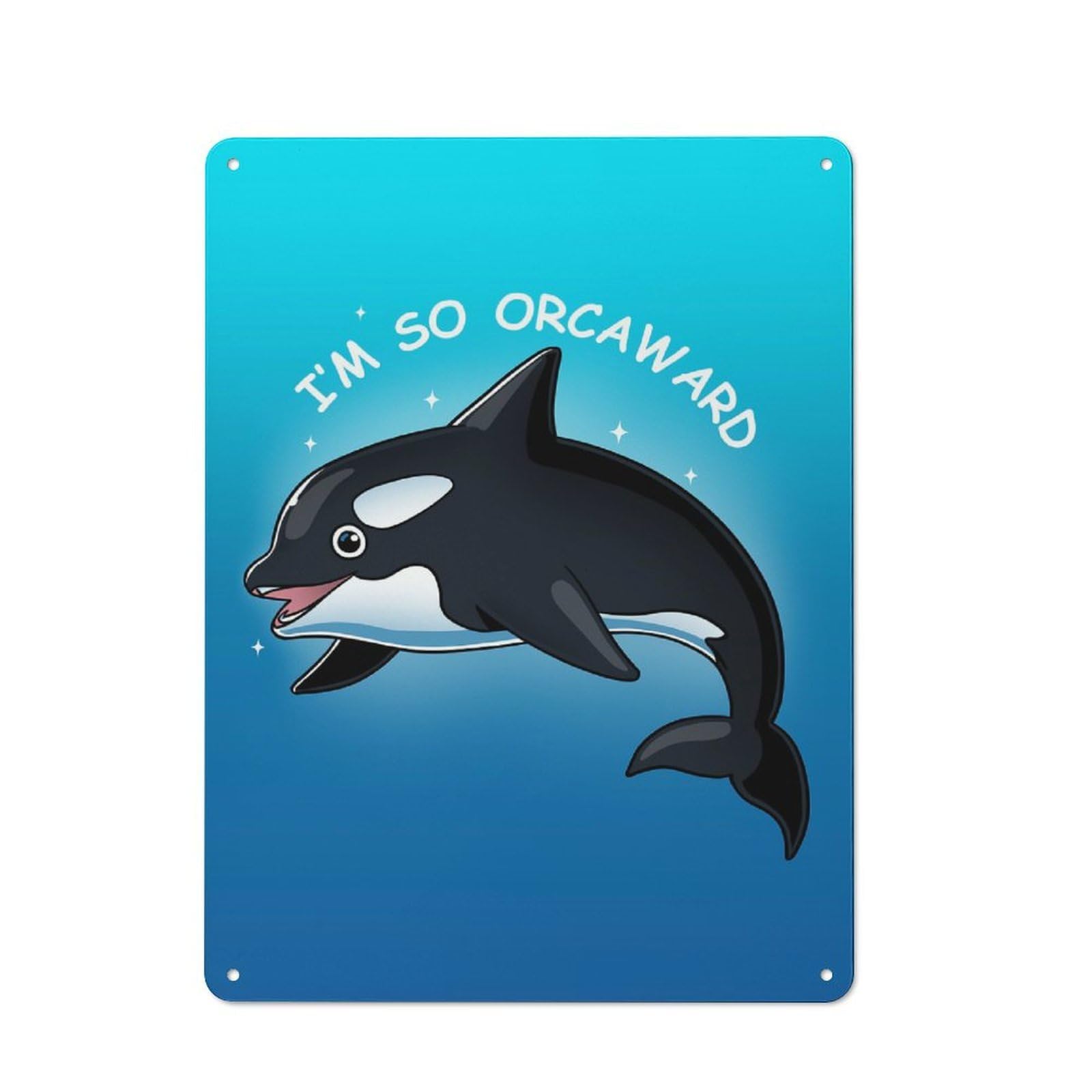 Junmoney Awkward Killer Whale Vintage Metal Sign 40X30cm, Bistro Style Shop Wall Decor For Tea Room, Shop Wall Or Breakfast Area
