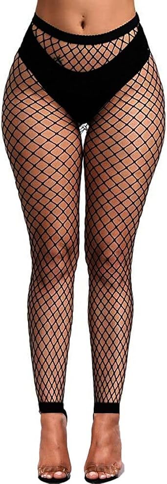 XIUSEMY Sexy Tights for Woman Fishnet Stockings Footless Leggings | High Waist Pantyhose Comfort Nylon Black One Size