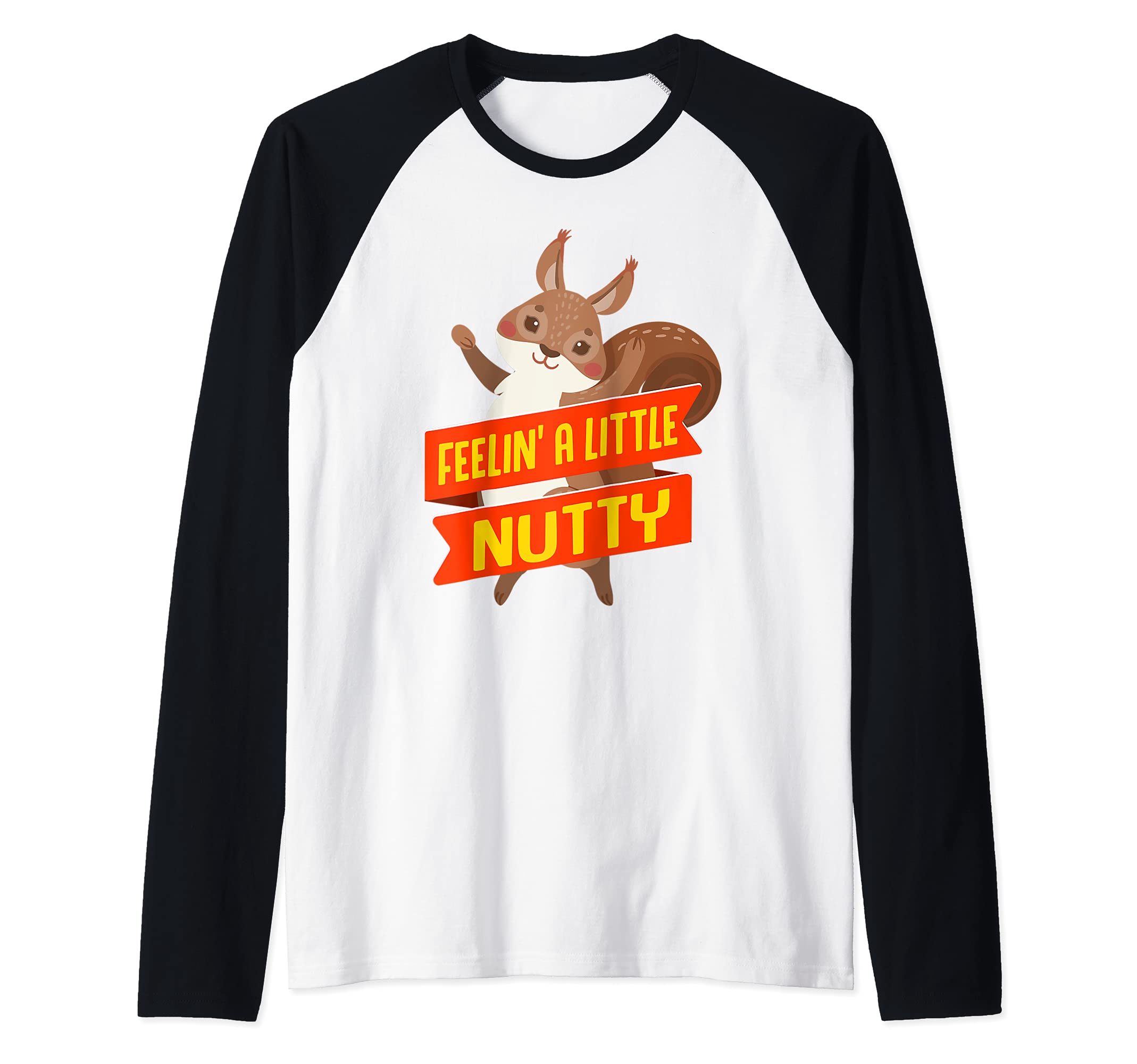 Nuts Squirrels Funny Squirrel Lover Outdoor Animal Raglan Baseball Tee, Black