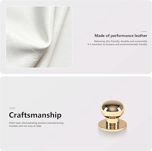 Miniatura 3 de Accesorios de escritorio de oficina, organizador de oficina de cuero vegano beige y blanco con 1 cajón y bandeja, soporte para bolígrafos con